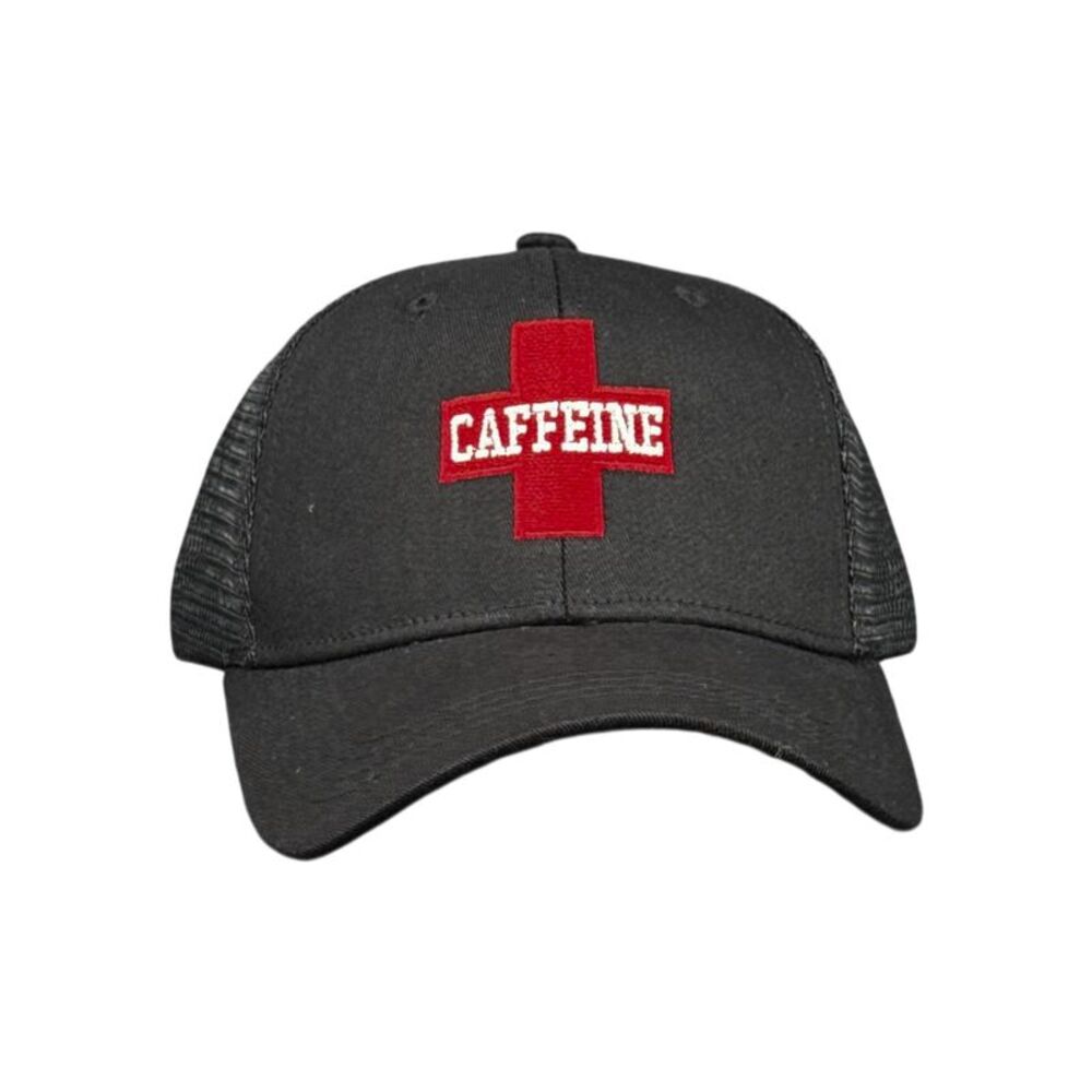 Caffeine Cross Hat Funny Sarcastic Coffee Baseball Cap